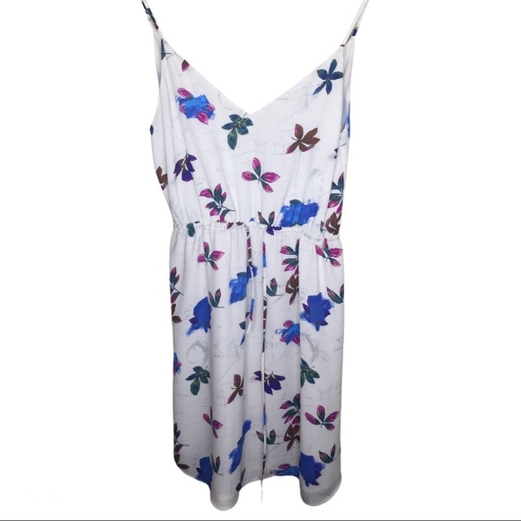 ARITZIA Babaton Casimir Spaghetti Strap Floral Dress With V Cut Ivory Size Small - Picture 3 of 8
